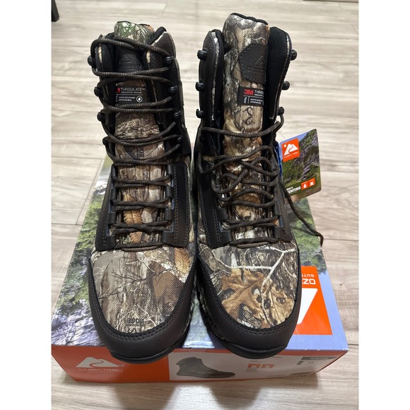 Ozark Trail Mens Hunting Boots Camo Waterproof Insulated/leather M OT 8IN size13 main image 5